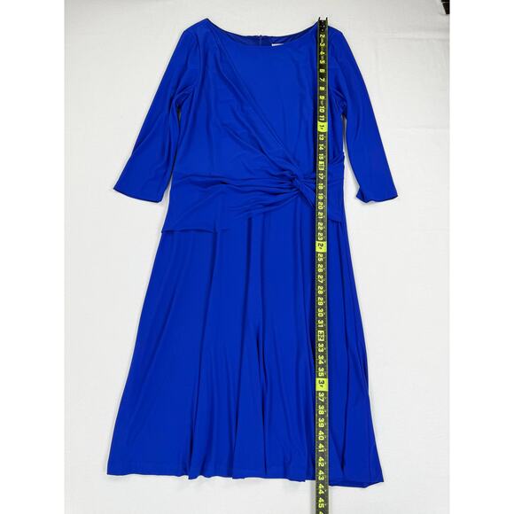 Eliza J Women’s Jersey Knit Drape Knot Front Dress Size 16 Cobalt Blue - Picture 14 of 14